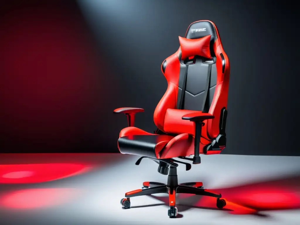 Silla gaming para Free Fire: moderna, ergonómica, con iluminación LED y diseño futurista en negro y rojo