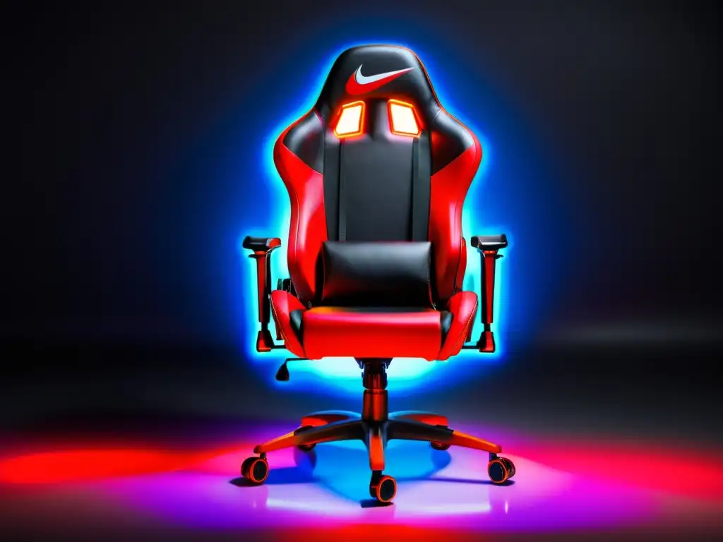 Silla de gaming con luces LED vibrantes, diseño ergonómico y elegante