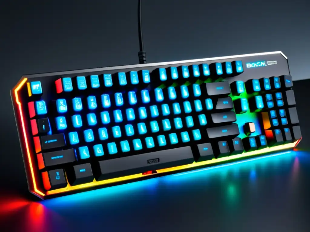 Un teclado mecánico retroiluminado con diseño ergonómico y switches táctiles, ideal para gamers que buscan los mejores teclados mecánicos para gamers