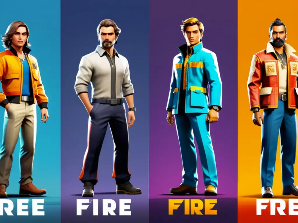 Comparación de tendencias diseño personajes Free Fire 2023 a lo largo de los años, desde lo retro hasta lo futurista