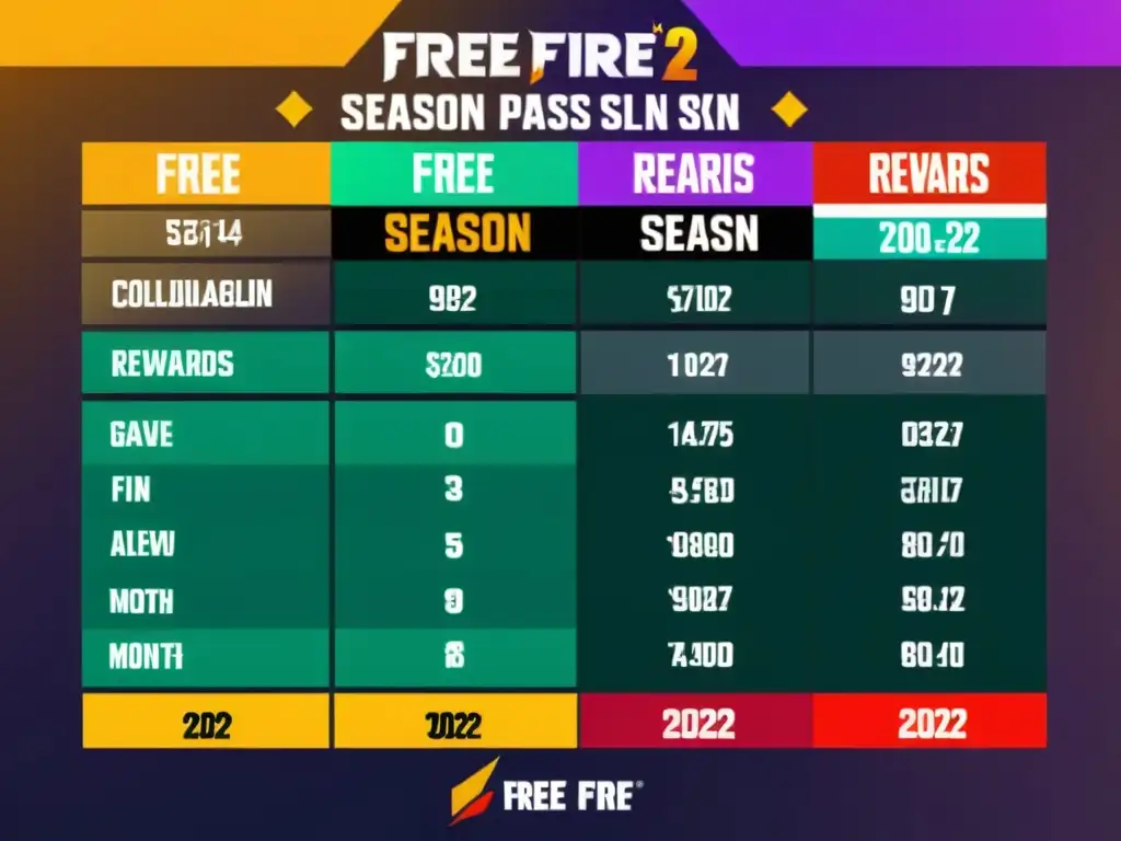 Vibrante comparativa pases temporada Free Fire 2022