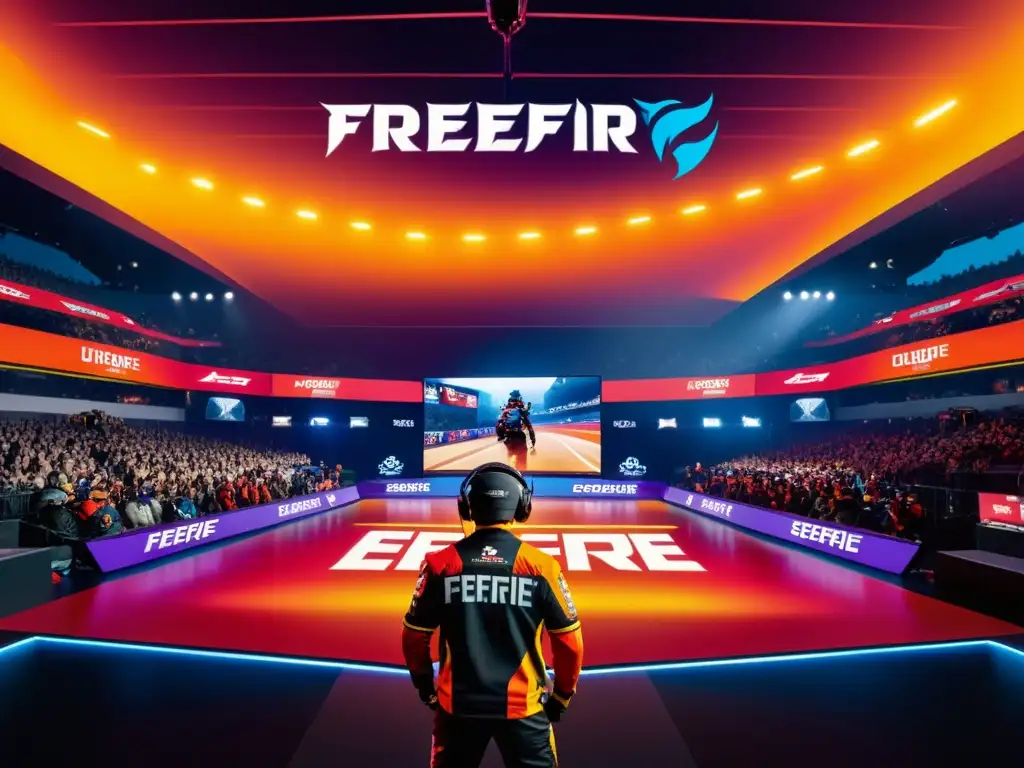 Vibrante evento de esports de FreeFire con técnicas publicidad juegos móviles