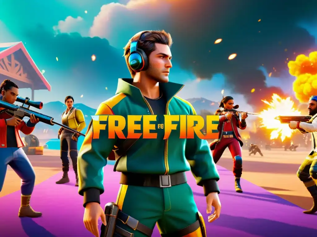 Vibrante evento temático de Free Fire con intensa batalla real y emocionantes detalles de juego