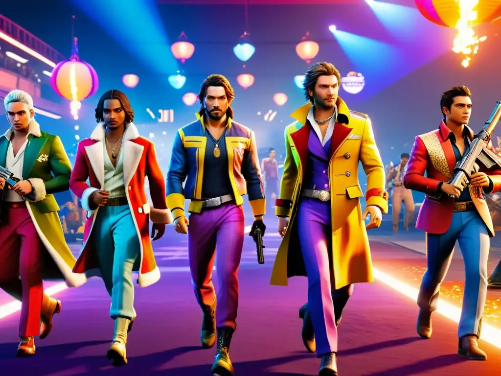 Vibrante evento temático de Free Fire: personajes en emocionante competencia