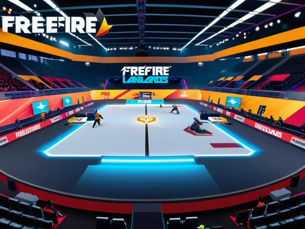 Vibrante acción en la final del FreeFire Winterlands, con colores intensos y emocionante atmósfera