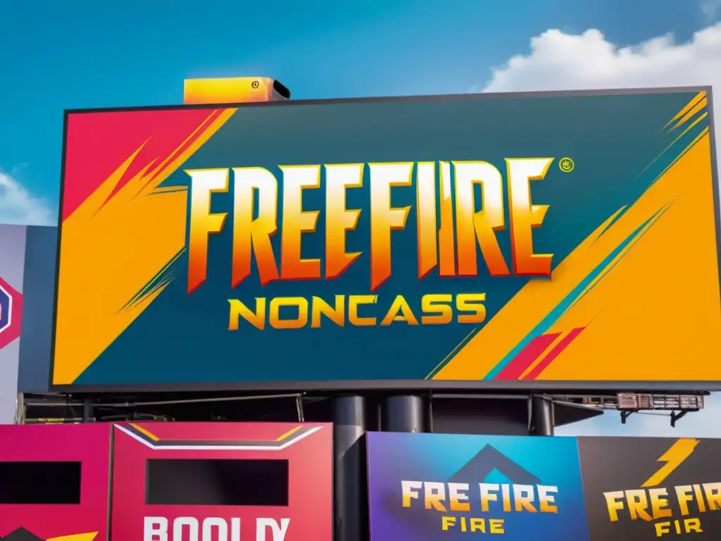 Vibrante integración de marca no endémica en Free Fire, con jugadores entusiastas y efectos especiales, reflejando innovador marketing en el juego