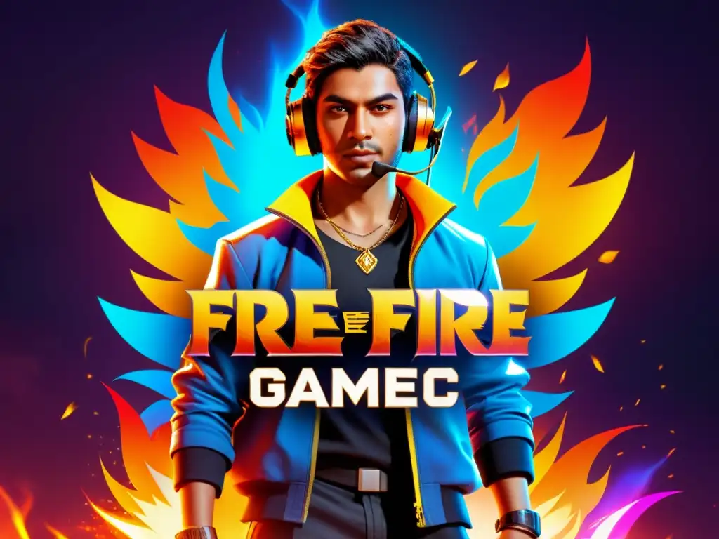 Vibrante interfaz de Free Fire con DJ Alok rodeado de llamas virtuales y notas musicales, destacando las colaboraciones rentables en el juego