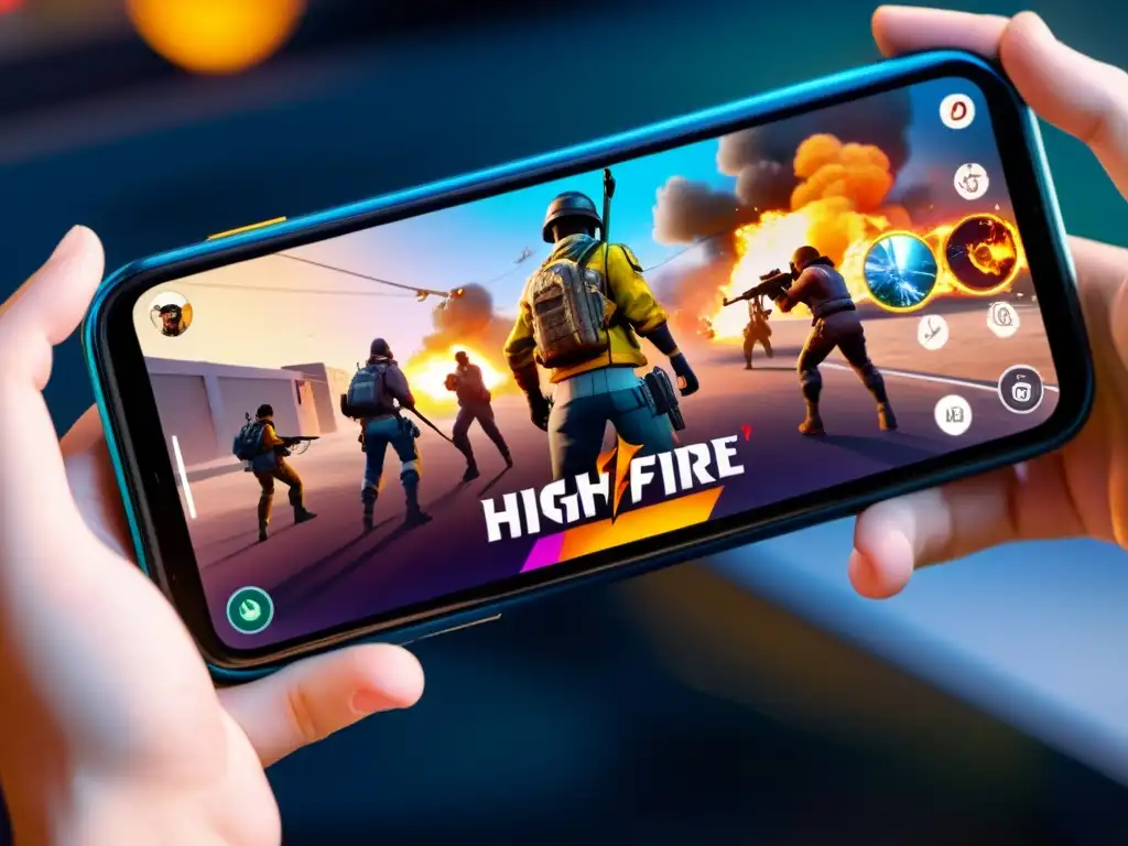 Vibrante juego de Free Fire en pantalla de smartphone