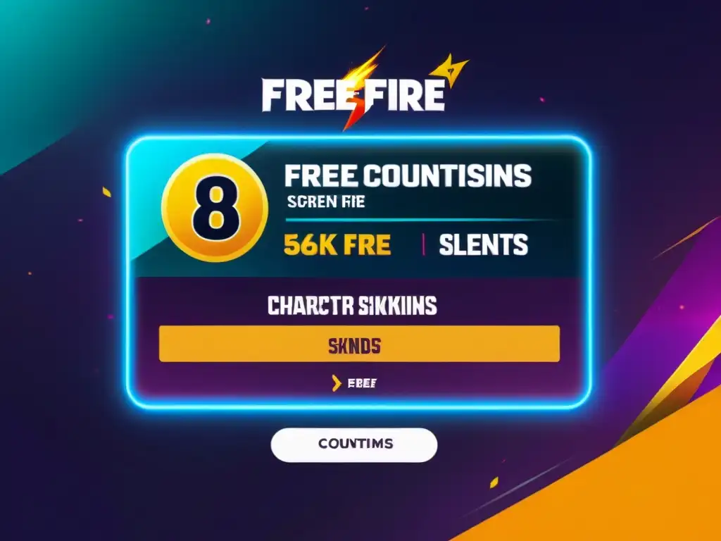 Vibrante pantalla de evento en Free Fire con las mejores recompensas y diseño detallado