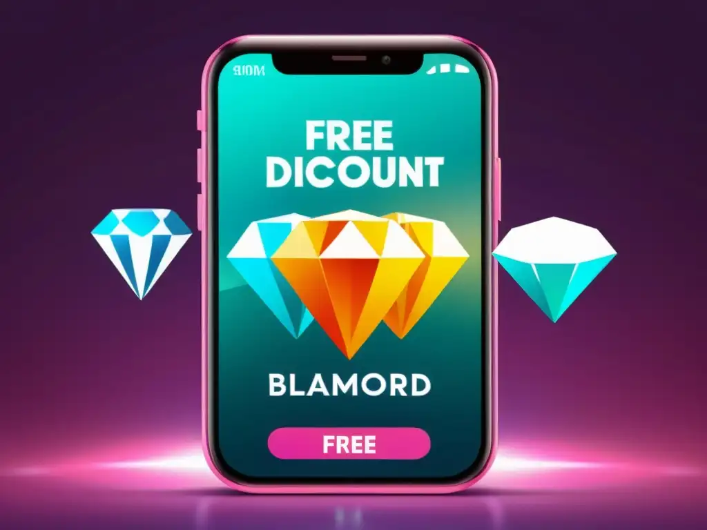 Vibrantes ofertas diamantes Free Fire en pantalla de teléfono