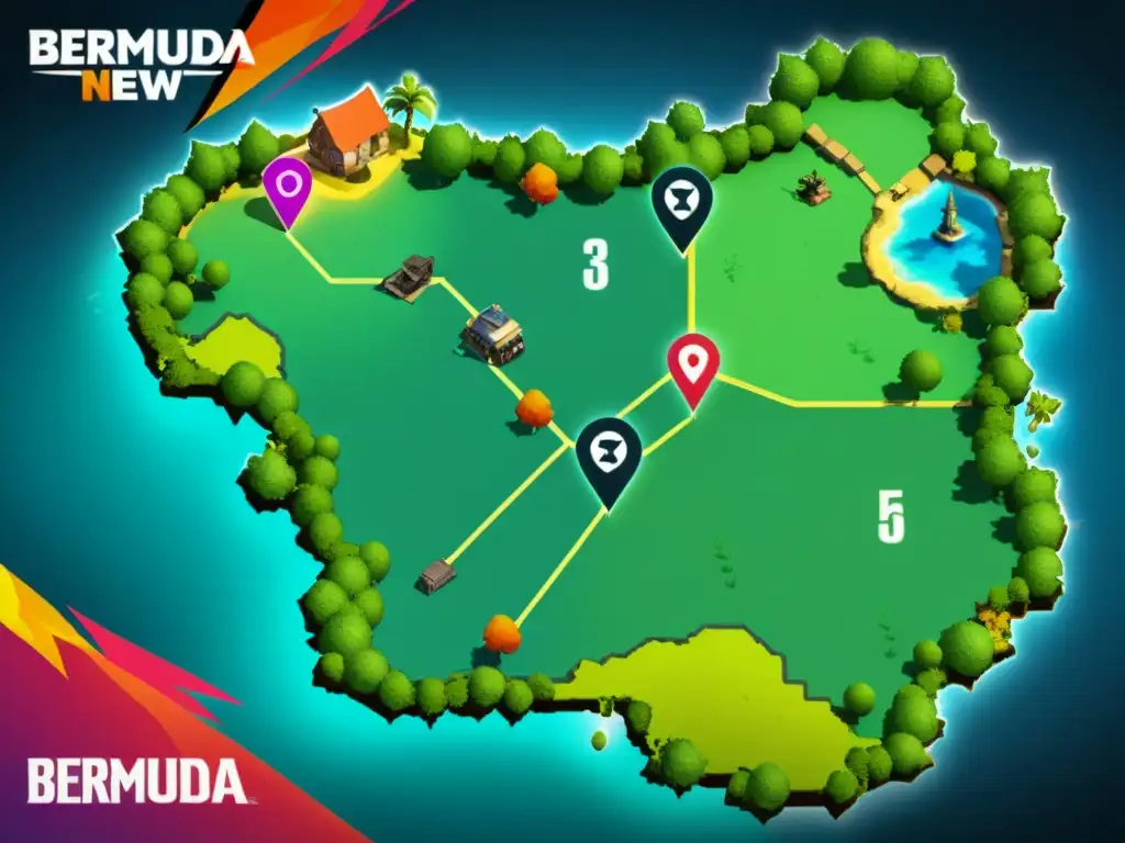 Vista detallada del mapa 'Bermuda' en FreeFire