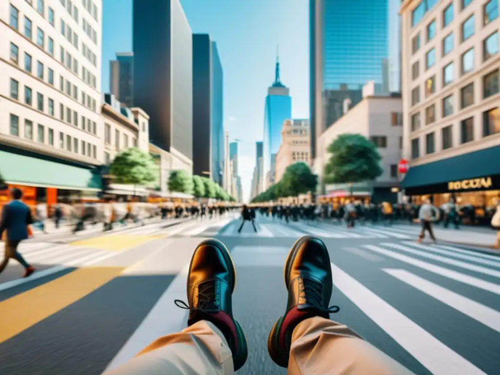 Una vista dividida muestra la dualidad de perspectivas al caminar por la ciudad, resaltando el poder de la narrativa