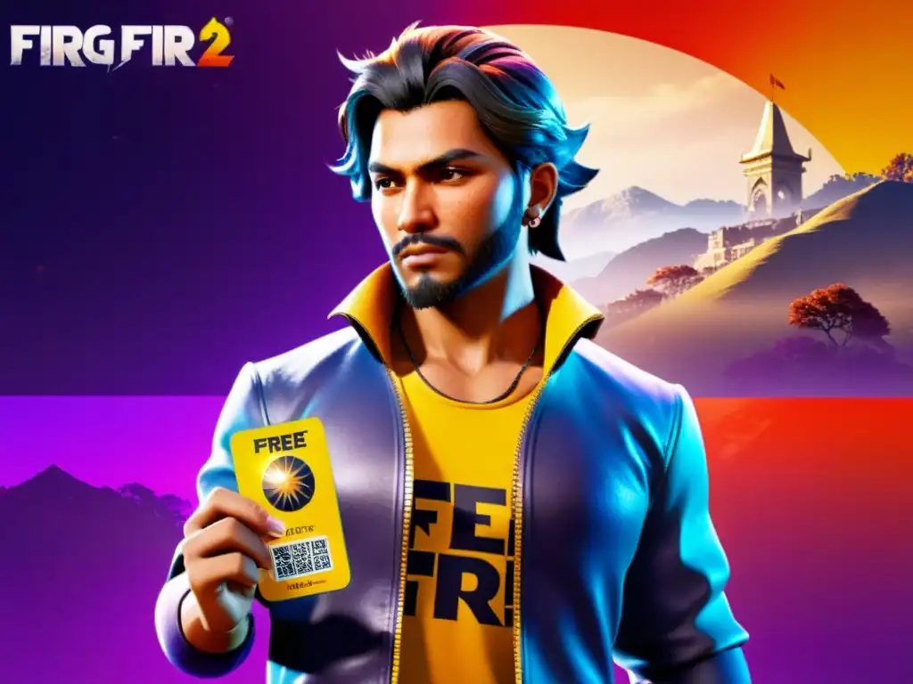 Un vistazo detallado al personaje de Free Fire sosteniendo distintos pases de temporada, con diseños vibrantes que muestran su evolución