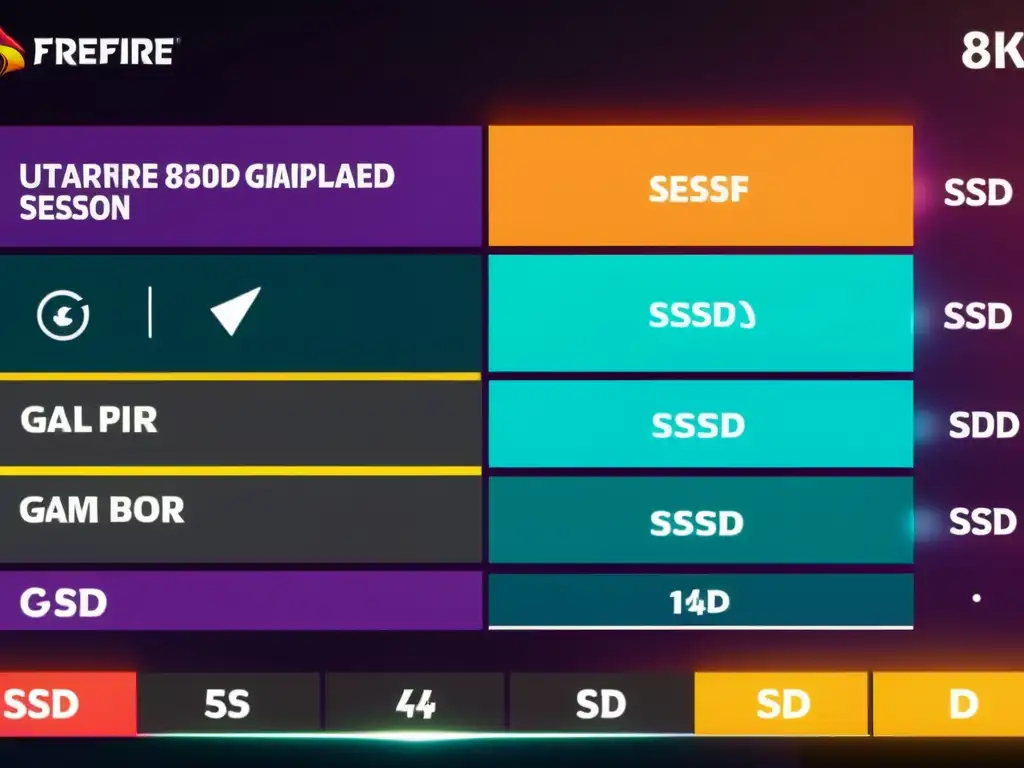 Comparación visual de almacenamiento SSD vs HDD en FreeFire: acción fluida y gráficos nítidos frente a juego entrecortado y gráficos pixelados